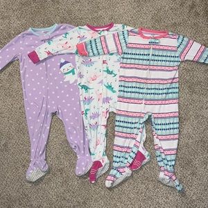 Bundle of 3 Carter’s Fleece Sleep-n-Play Pajamas - 18 months